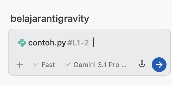 Contoh hasil Command L di Antigravity